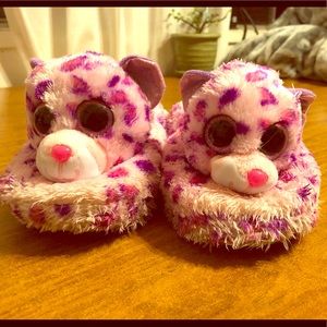 TY Pink Glamour Leopard children’s slippers
